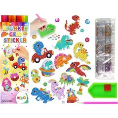 LeanToys Zestaw Naklejek Haft Diamentowy Dinozaury Mozaika 13030728 5905515354455