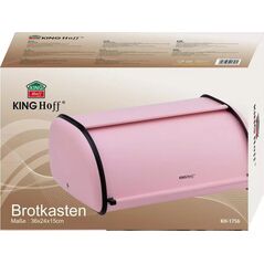 Chlebak KingHoff Chlebak metalowy KINGHoff 1756 pojemnik na pieczywo stalowy różowy 13032238 5908287217560