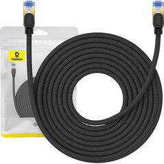 Baseus Kabel sieciowy w oplocie kat. 7 Baseus Ethernet RJ45, 10Gbps, 10m (czarny) 13123399 6932172646547