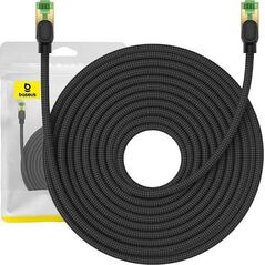 Baseus Kabel sieciowy w oplocie kat. 8 Baseus Ethernet RJ45, 40Gbps, 20m (czarny) 13123413 6932172646783