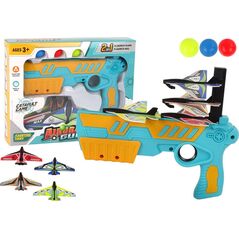 LeanToys Pistolet na Kulki Wyrzutnia Samolotów 2w1 z podajnikiem 4 Samoloty 13127509 5905214978082