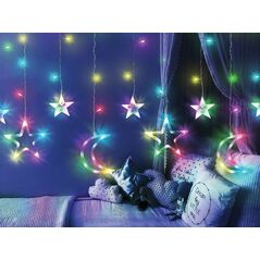 PR Kurtyna świetlna LED, Gwiazdki i księżyce, światło multikolor 13133563 5902270777475