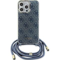 Guess Guess GUHCP15SHC4SEB iPhone 15 / 14 / 13 6.1" niebieski/blue hardcase Crossbody Cord 4G Print 13171362 3666339148201