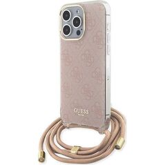 Guess Guess GUHCP15XHC4SEP iPhone 15 Pro Max 6.7" różowy/pink hardcase Crossbody Cord 4G Print 13171375 3666339148379