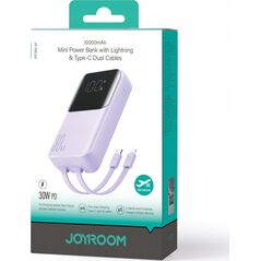 Powerbank Joyroom Joyroom JR-PBC06 z wbudowanymi kablami USB-C / Lightning 30W 10000mAh - fioletowy 13217626 6956116776473