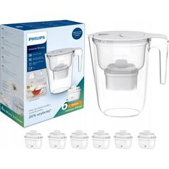 Dzbanek filtrujący Philips Philips AWP2933WHT6/58 biały + filtry 6 szt. 13227800 4895244607285