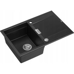 Zlewozmywak Owen OWEN 111 GraniteQ zlewozmywak z syfonem Push 2 Open 1-komorowy z/o (760x500x215| kom. 330x430) pure carbon / elementy stalowe 13241491 5904310998086