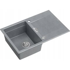 Zlewozmywak Owen OWEN 111 GraniteQ zlewozmywak z syfonem Push 2 Open 1-komorowy z/o (760x500x215| kom. 330x430) silver stone / elementy stalowe 13241494 5904310998079