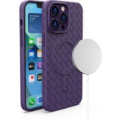Hurtel Plecione etui MagSafe Woven Case do iPhone 15 Pro - fioletowe 13250086 9145576281338