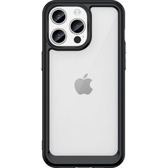 Hurtel Wzmocnione etui z elastyczną ramką do iPhone 15 Pro Max Outer Space - czarne 13250229 9145576279694