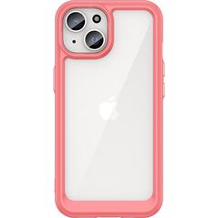 Hurtel Wzmocnione etui z elastyczną ramką do iPhone 15 Plus Outer Space - czerwone 13250665 9145576279632
