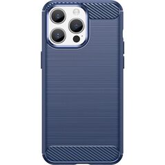 Hurtel Elastyczne etui wzór karbon do iPhone 15 Pro Carbon Case - niebieskie 13250713 9145576279465