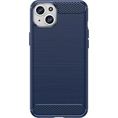 Hurtel Elastyczne etui wzór karbon do iPhone 15 Plus Carbon Case - niebieskie 13250723 9145576279441