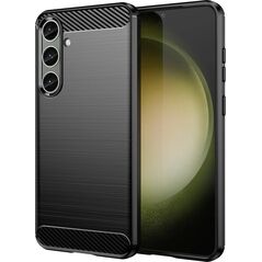 Hurtel Etui do Carbon Case Samsung Galaxy S24+ elastyczny silikonowy karbonowy pokrowiec - czarny 13250992 9145576283769