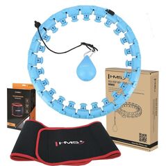 HMS Zestaw hula hop z wypustkami i obciążnikiem HMS hhw01 niebieskie + pas wyszczuplający br163 czerwony 13283027 5907695552775