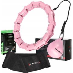 HMS ZESTAW HULA HOP HHW11 LIGHT PINK Z WYPUSTKAMI I OBCIĄŻNIKIEM + PAS BR163 BLACK PLUS SIZE HMS 13283034 5907695557701