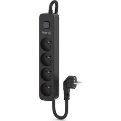 Listwa zasilająca Kerg Urządz. zas.-zabezpiecz. KERG z wyłącznikiem-4 gniazda-czarny-1,5m-16A-H05VV-F-3x1,5mm2 13294336 5901791341103