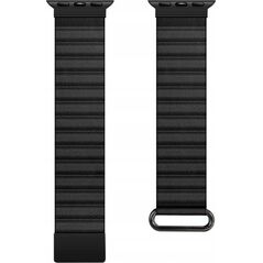Crong Crong Eclipse - Skórzany pasek magnetyczny Apple Watch 42/44/45/49 mm (czarny) 13296329 5904310703260