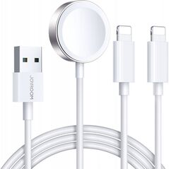 Joyroom Kabel 3w1 Joyroom S-IW007 USB-A / ładowarka magnetyczna, USB-A, Lightning 1.2m biały 13299188 6956116771294