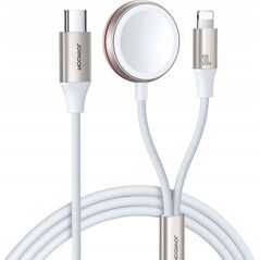 Joyroom Kabel 2w1 Joyroom S-IW011 USB-C / Lightning, ładowarka indukcyjna do Apple Watch 1.5m biały 13299192 6956116771348