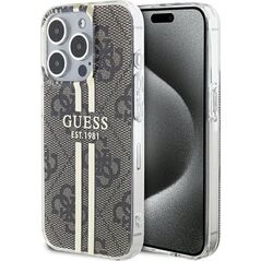 Guess Guess GUHCP15XH4PSEGW iPhone 15 Pro Max 6.7" brązowy/brown hardcase IML 4G Gold Stripe 13300755 3666339222857