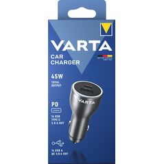 Ładowarka Varta Varta Ladegerät 45W Car Charger 1x USB-A 1x USB-C 13307341 4008496077557