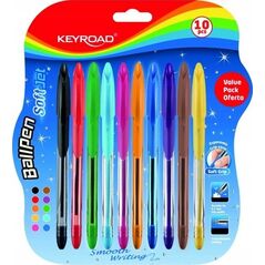 Keyroad Długopis klasyczny KEYROAD ball pen soft jet, 0,7mm, 1 0szt., blister, mix kolorów 13318227 6941288724551