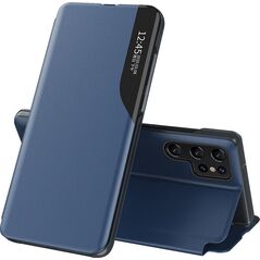 Hurtel Etui Eco Leather View Case do Samsung S24 Ultra z klapką - niebieskie 13319700 9145576284278