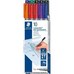 Staedtler STAEDTLER Universalstift Lumocolor F non-perm 10St,Faltschac 13333051 4007817076637
