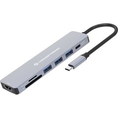 Adapter AV Conceptronic CONCEPTRONIC Dock USB-C->HDMI,USB3.0,100WPD  7-in-1 0.25m gr 13335449 4015867230886