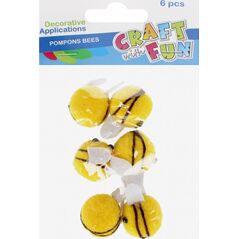 Craft with Fun OZDOBA DEK POMPON PSZCZOLKA 6SZT 3CM CF 12/144 13336634 5904335885804