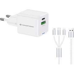 Ładowarka Conceptronic CONCEPTRONIC Ladegerät 2Port  33W,1xUSB-C,1xUSB-A +3-in-1 sw 13338146 4015867236482