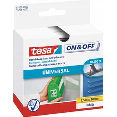 Tesa Tesa Hook&Loop Tape 2,5m x 20mm on&off white 55225 13338196 4042448859921