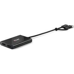 Club 3D Club3D Adapter USB-C (USB A Adapter) > 2x DP   4K@60Hz St/Bu retail 13341186 8719214472993