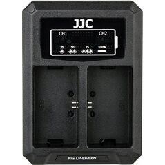 Ładowarka do aparatu JJC Ładowarka dwukanałowa JJC DCH-LPE6 do akumulatorów LP-E6 13356354 6950291562654