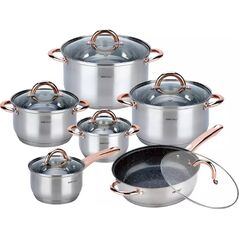 KingHoff GARNKI STALOWE 12 EL. KINGHOFF ROSEGOLD KH-1766 13439799 5908287217669