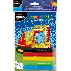 Derform Kolorowanka z flamastrami do malowania kropkami ze stempelkami Pojazdy KIDEA 13452581 5901130097326