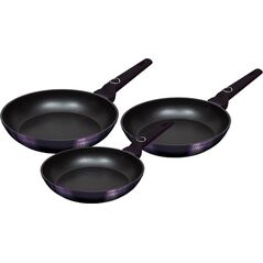 Patelnia Berlinger Haus KOMPLET PATELNI Z POWŁOKĄ TYTANOWĄ 20/24/28CM 3-ELE BERLINGER HAUS PURPLE ECLIPSE BH-7103 13472565 5999108446009