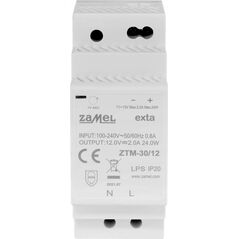 Zamel Zasilacz impulsowy montowany na szynie TH-35 (DIN) , 30W, 12V DC typ: ZTM-30/12 EXT10000281 13492513 5903669479024
