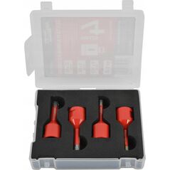 Wiertło AWTools AWTOOLS ZESTAW KORON DO GRESU kpl.5szt. (2x6mm, 8, 10,mm) W KUFRZE DO PRACY NA SUCHO Z WOSKIEM 13518567 5903678616113