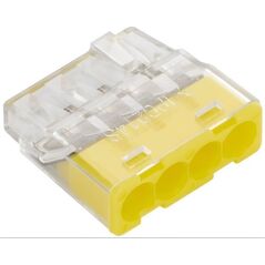 Simet Szybkozłączka wciskana do drutów 4x 0,2-2,5mm2 24A Simet Mini PC214S 89242000 transparentna/żółta 13529241 5907813235351