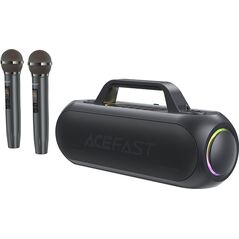 Głośnik Acefast Głośnik bezprzewodowy do karaoke 200W z 2 mikrofonami USB-C czarny Głośnik bezprzewodowy do karaoke 200W z 2 mikrofonami USB-C czarny 13576600 6974316282792
