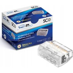 Simet Szybkozłączka wciskana do drutów 5x 0,75-4mm2 24A Simet Ideal SCP5 88000002S transparentna/biała 13581892 5907813235979