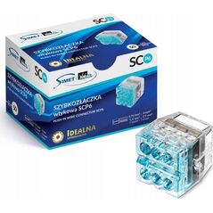 Simet Szybkozłączka wciskana do drutów 6x 0,75-4mm2 24A Simet Ideal SCP6 88000003S transparentna/niebieska 13581893 5907813235962