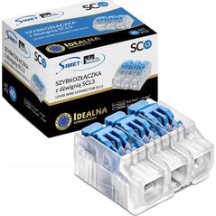 Simet Szybkozłączka otwierana do linek i drutów 3x 0,2-4mm2 32A 1szt. Simet Ideal SCL3 88000313S transparentna/niebieska 13581894 5907813235887