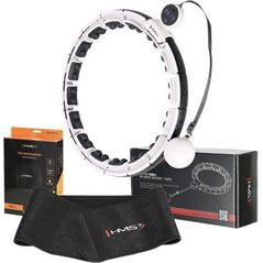HMS ZESTAW HULA HOP MAGNETYCZNY WHITE HHM16 Z LICZNIKIEM HMS + PAS WYSZCZUPLAJĄCY BR163 BLACK 13620042 5907695552751