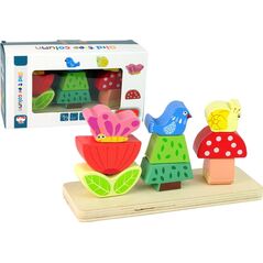 LeanToys Drewniane Klocki Układanka Kwiat Motyl Ptak 13655774 5905323214392