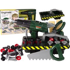 LeanToys Zestaw Majsterkowicza Organizer Wkrętarka Na Baterie Zielony 13655781 5905323217133