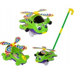 LeanToys Samolot Pchacz Długi Kij Dzwonek Zielony 13655787 5905515357579