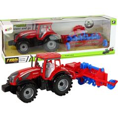 LeanToys Czerwony Ciągnik z Pługiem Napęd Frykcyjny 13655842 5905515353090
